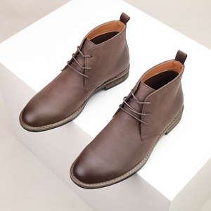 New Arrival Men's Plus Size High Top <b>Boots</b> British Vintage Style Genuine Leather Chunky Sole Casual Fashion Trendy Versatile - Product Image 5