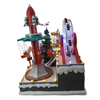 Décorations de Noël lumineuses et musicales avec carrousel à 5 fonctions, grande roue tournante, arbre de Noël, décorations de vacances européennes