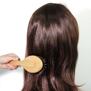 कस्टम लोगो डिंगलिंग पैडल बाल ब्रश नायलॉन और बोअर ब्रिस्टल बालों को ब्रश प्राकृतिक बांस की लकड़ी के विग बाल विस्तार ब्रश - Product Image 6