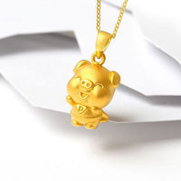 Nouveau Collier Chic avec Pendentif Cochon Doré, Perles Porte-Bonheur Caroline Brown, Année du Cochon