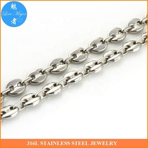 10.5mm uomini chicchi di caffè <span class=keywords><strong>Marina</strong></span> catena collana in acciaio inox - Product Image 2