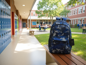 Zaino Studente con Stampa Mimetica 18 Pollici con Chiusura a Cerniera Unisex per Uso Scolastico - Product Image 2