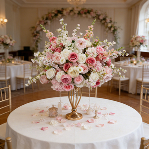 Handmade Beautiful 60cm pink Colors <b>Artificial</b> Flowers Ball for Wedding Table Decor - Product Image 1
