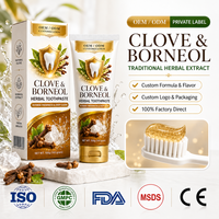 Dentifrice Herbal au Clou de Girofle et Borneol OEM ODM Saveur Personnalisée Marque Privée Extrait Herbal Traditionnel Nettoyage Profond Vente en Gros Usine