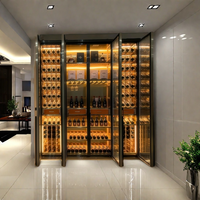 Mueble para Vinos Integrado de Acero Inoxidable Decorado a Medida, Mueble para Sala de Estar con Características Premium
