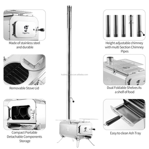 Lều cắm trại bếp di động ngoài trời bếp nấu ăn bếp du lịch đa nhiên liệu lều gỗ đốt bếp - Product Image 2