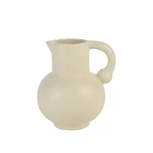 French Handle Vase And Milk Pot Ceramic Flower Ornaments For Living Room Decoration Ins Wind Style