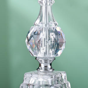 Support à verres à vin en cristal avec design sur pied, forme ronde, style classique durable pour mariage JH-209 - Product Image 4