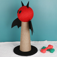 Arbre à chat vertical style petit diable avec griffoir en sisal, aiguiseur de griffes, tout-en-un, léger 1,1 kg, toutes saisons