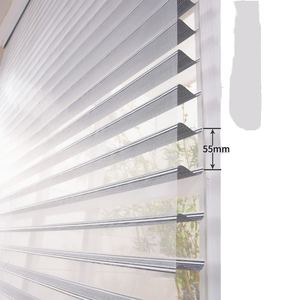 Manufacturer Wholesale Shangri-la <strong>Blinds</strong> High Quality New Style Smart Electric Triple Shade Blackout <strong>Horizontal</strong> Built-in Fabric - Product Image 1