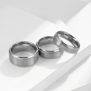 Matte Tungsten Steel <b>Ring</b> 6mm 8mm 10mm Unisex Simple Design Engagement Band For Men And Women - Product Image 2