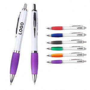 23 Stylos à bille en plastique de haute qualité avec grip en caoutchouc souple, personnalisables avec logo imprimé pour le bureau et l'école - Product Image 1