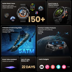 Ban đầu haylou năng lượng mặt trời siêu LS23 thông minh đồng hồ 1.6 "AMOLED 22 ngày Tuổi thọ pin 5ATM không thấm nước 24h sức khỏe Màn hình Silicone dây đeo - Product Image 3