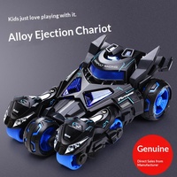Voiture jouet en plastique pour enfants, modèle 3-en-1 : véhicule de combat à lancer, moto à inertie avec fonction 'Suive-moi', effets lumineux et musique