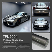 Film de protection de voiture en TPU argenté métallique liquide, film extensible haute élasticité amovible sans résidus, film de protection complet pour la modification extérieure de la carrosserie de la voiture