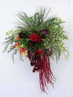 J&M Dunkelrote Tropische Seidenblumen-Set Gloriosa Anthurium Hochzeitsbogen Hintergrund Party-Verleih Schaufenster-Dekoration Großhandel Handgefertigt