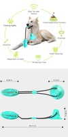 Jouet à mâcher ovale en caoutchouc durable pour chien avec ventouse, corde élastique résistante pour la bataille de la corde, distributeur de friandises et nettoyage des dents pour chiens