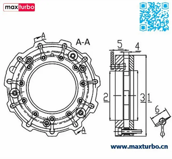 GT1444V GT1541 Turbolader Düsenring 700960/ 700960-5011S/ 7009605011S VNT VGT für Audi A2/ Seat Arosa/ VW Lupo/ Toyota Corol