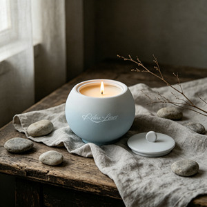 Candela Profumata in Cera di Soia Personalizzata con Logo e Etichetta su Misura Relaxlines, Regalo Romantico per Candele in Ceramica - Product Image 3