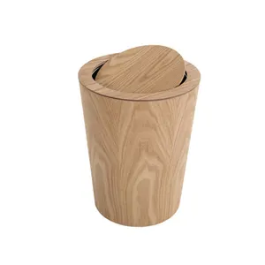 High Quality Wooden Unique Trash Dustbin Garbage Can Dust Bin Trash Bin Without Lid For Modern Hotel