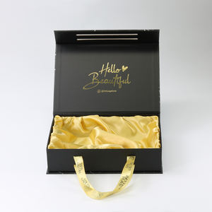 Boîtes rigides en carton marbré en matériaux recyclés personnalisés Poignées en ruban Laminage brillant Tiroir coulissant Boîte cadeau de luxe - Product Image 2