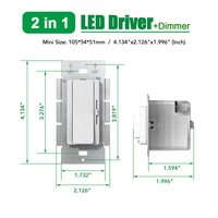 Controlador LED de Voltaje Constante 2 en 1 con Certificación UL Clase 2 DC24V 48V, 96W, Salida PWM para Iluminación Arquitectónica