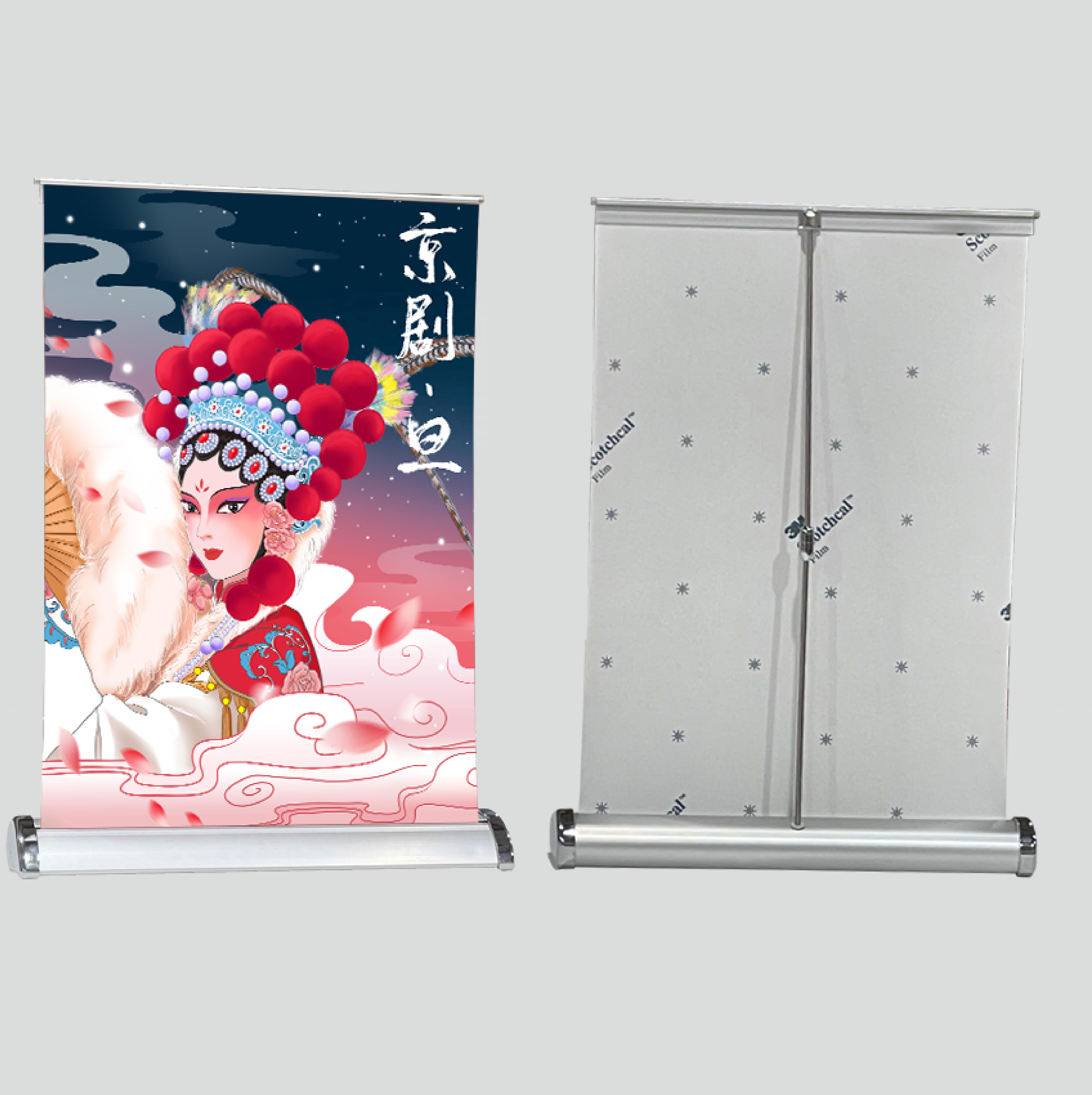 Mini Small Desktop Roll Up A3 A4 Table Top Retractable Banner Stands for represent brand