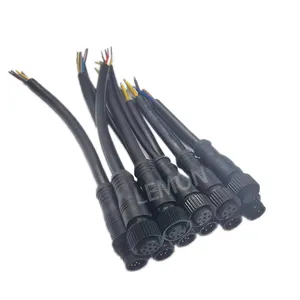 0.75mm2 18AWG 0.75sqmm özelleştirilebilir IP67 IP68 M12 su geçirmez güç kablosu erkek kadın 2 3 4 5 6 8 Pin elektrik konnektörü