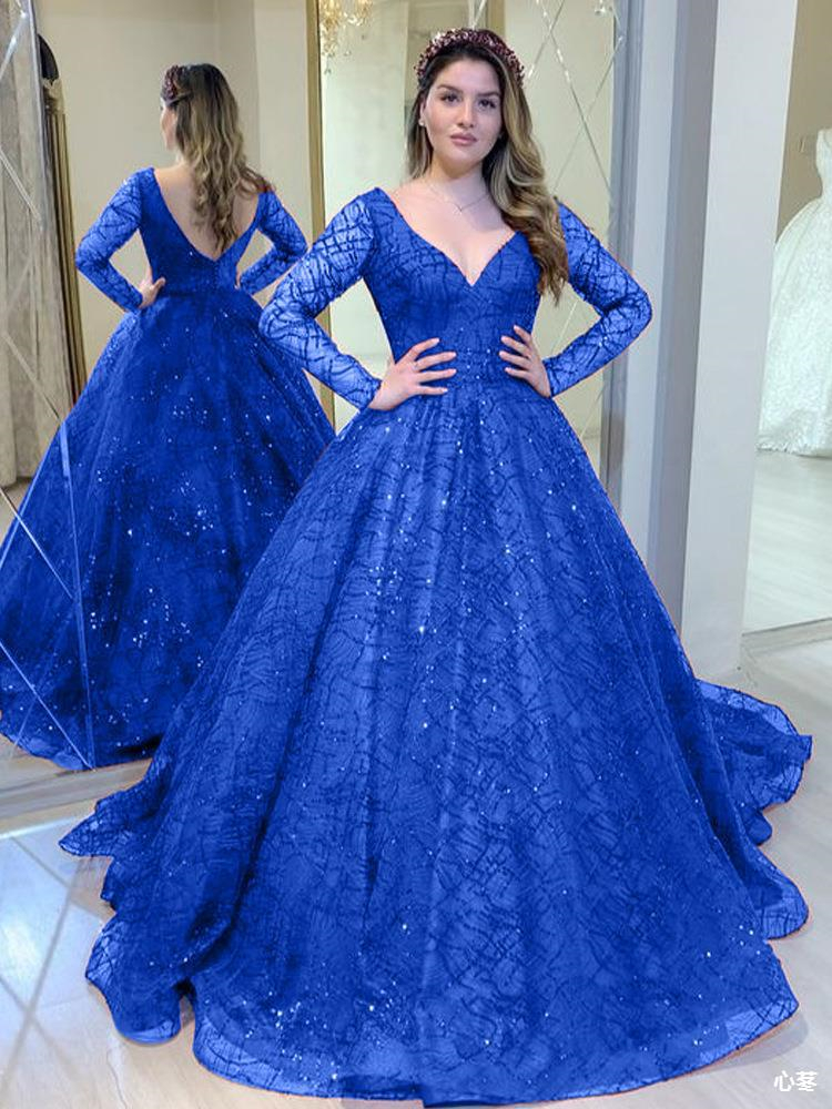 plus size blue wedding dresses Plus Size Prom Dresses Satin Off Shoulder 3D Flowers Beaded main image 0