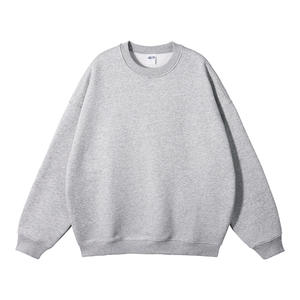 YQ pull uni teint en peluche blanc survêtement blanc col rond coton sweat à capuche personnalisé ras du cou sweat pour la vente en gros - Product Image 2