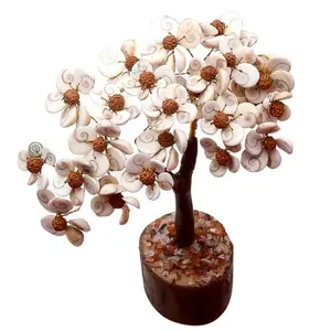 生命树天然Gomti脉轮树54珠Rudraksha Vastu水晶生命宝石树艺术装饰礼品