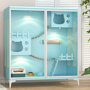 Casas de mascotas de madera maciza, muebles, Jaula de madera para gatos, segura, transpirable, multicapa, Villa de lujo para gatos de interior, muebles <span class=keywords><strong>Manu</strong></span> - Product Image 6