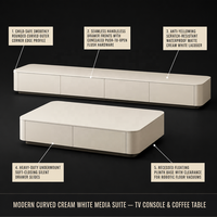 Meuble TV sur pied de luxe léger pour salon, combinaison table basse et meuble TV haut de gamme moderne pour petit appartement