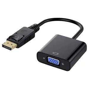 Adaptor Konverter Port Ke Vga Pria, 1080P Audio Video Laki-laki Ke Perempuan untuk PC Komputer Laptop DP Ke VGA Adapter