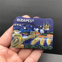 Aimant de réfrigérateur en résine fait à la main thaïlande corée allemagne vienne Monaco voyage Souvenir réfrigérateur autocollant magnétique artisanat décor à la maison