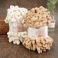 Fil à boucles HENGYI 100% polyester, vente en gros, fil chenille fantaisie épais pour tricot à la main, motif gonflé, fil Alize doux et résistant