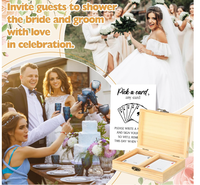 Ensemble de 57 cartes de jeu personnalisées pour livre d'or de mariage avec boîte en bois – Alternative classique au livre d'or de mariage blanc