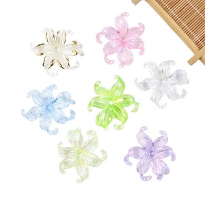 เครื่องประดับผมรูปดอกไม้เรซิ่นพลาสติก ให้ความรู้สึกพลังขัน  หกกลีบ สีรุ้ง สำหรับตกแต่งเครื่องประดับ DIY - Product Image 5