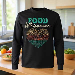 Camiseta de manga larga Food Whisperer, unisex, cuello redondo, impresión digital, ropa para nutricionistas y dietistas - Product Image 3