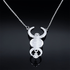 Collar de Cristal con Triple Luna y Planeta, Collar de Acero Inoxidable con Fase Lunar, Diosa Secreta <span class=keywords><strong>Hécate</strong></span>, Collar para Mujer - Product Image 4