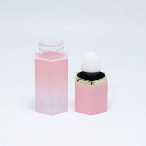 Hexagon Unique Lipgloss Big Wand <b>Brush</b> Pink 7ml Liquid <b>Blusher</b> Tubes Custom Empty Plastic Lip Gloss Tubes Packaging - Product Image 5