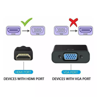 Adaptateur HDMI vers VGA 0.15M HDTV 1080P HDMI M vers VGA F convertisseur câble adaptateur pour ordinateur portable