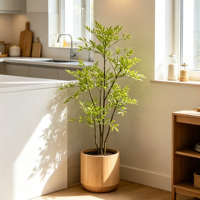 Arbre artificiel Nandina vert lumineux, amovible, en bambou, écologique, durable, réaliste, de haute qualité, moderne, pour villa, centre commercial, hôtel, salon