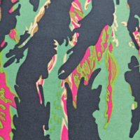 Tissu en nylon 500D imprimé camouflage rayé Miami Tiger, enduit PU, imperméable et résistant à l'usure pour sacs d'extérieur et projets de camping