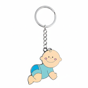 Portachiavi in PVC Morbido per Bambini, Blu Cielo, con Elementi in Metallo e Plastica, Senza Scatola Inclusa - Product Image 2