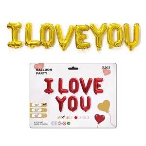 16 "je t'aime <span class=keywords><strong>film</strong></span> d'aluminium ballon mariage confession saint valentin mariage salle décoration feuille ballon ensemble - Product Image 6