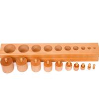 Bloques Cilíndricos Montessori de Madera de Haya, Juguete Sensorial para Niños, Educación Temprana, Discriminación de Tamaños, Material Didáctico para Jardín de Infancia