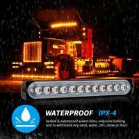 Barre lumineuse de signalisation d'urgence DXZ I-BS-C-12LED 12LED 36W 12V-24V pour voitures, camions, SUV, VTT - Rétrofit/Amélioration, montage en surface