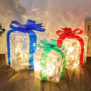 发光二极管室内室外防水商场房屋庭院树装饰灯发光圣诞七彩礼品盒灯
