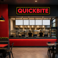 Letras de Canal LED Iluminadas Frontalmente de Aleación de Aluminio 3D Personalizadas para Comida Rápida, para Decoración de Tiendas